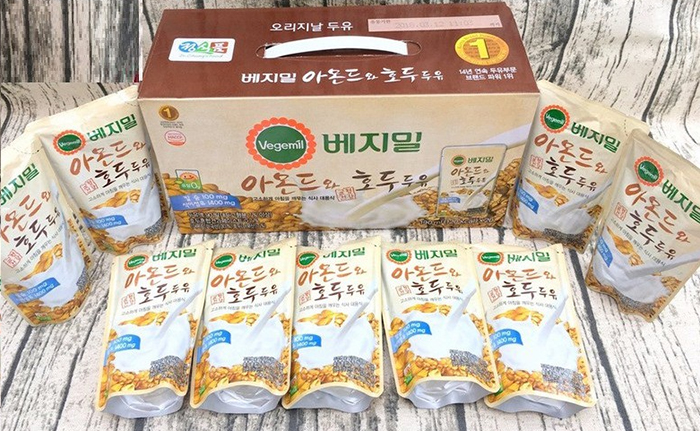  Sữa đậu nành, hạnh nhân và óc chó Vegemil 190ml (túi) 