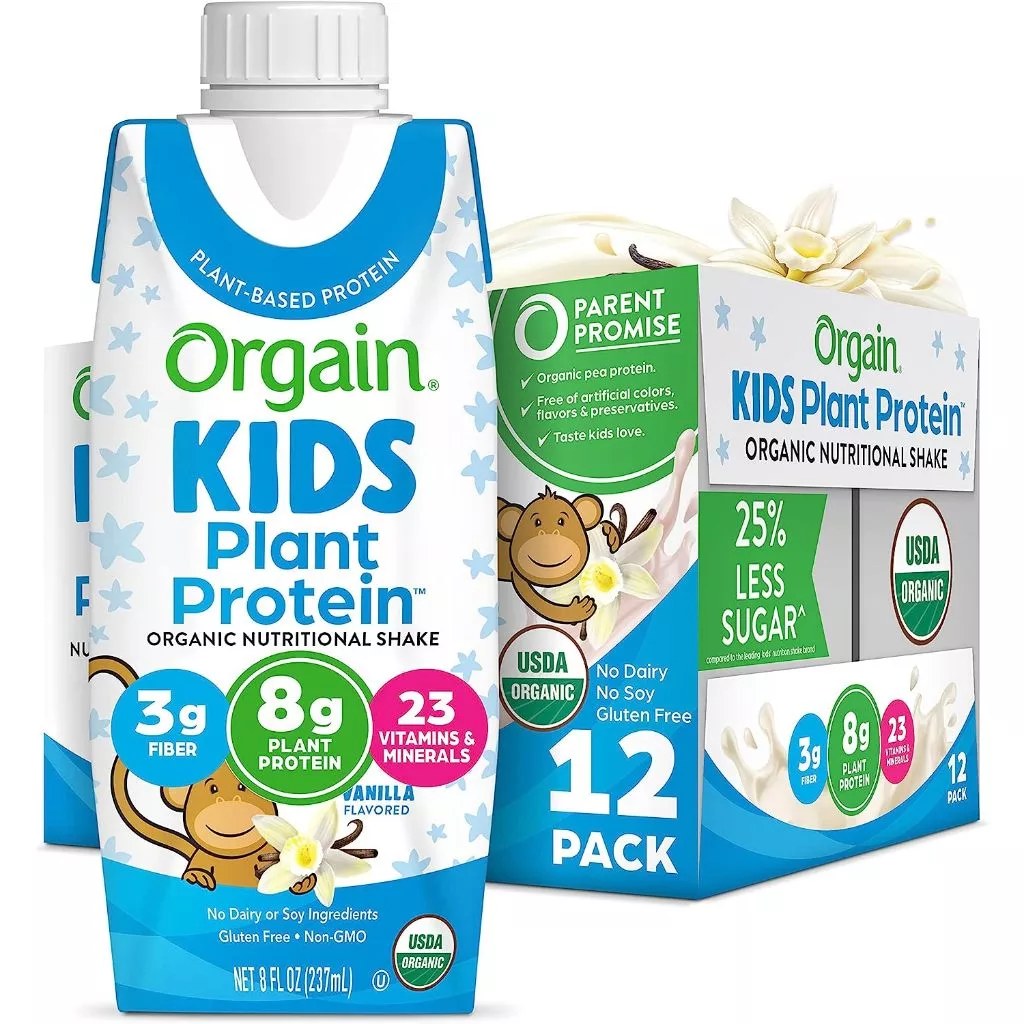Sữa Hữu Cơ Orgain Kids Plant Protein Vị Vani 237ML x 12 Hộp